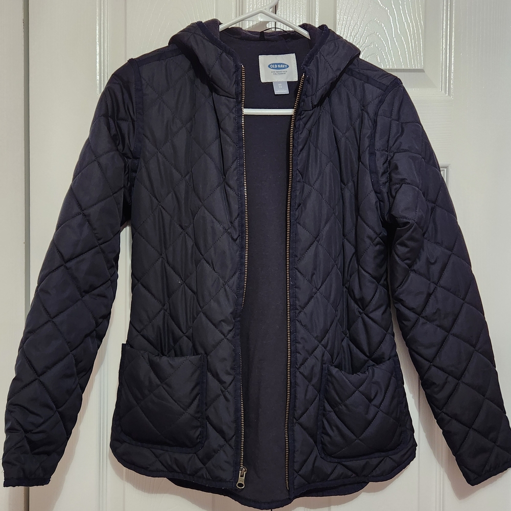 Old Navy Women's Quilted Navy Puffer Jacket